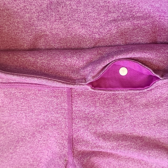 Lululemon Wunder Under Crop Heathered Paris Pink Leggings yoga Leggings size 6 - Picture 7 of 8
